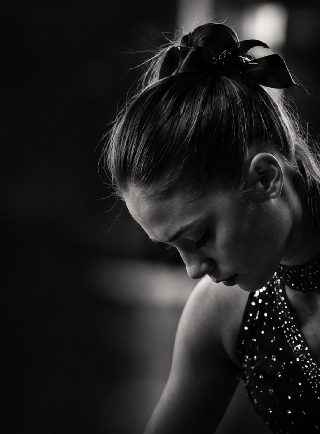 Athlete focused before competition